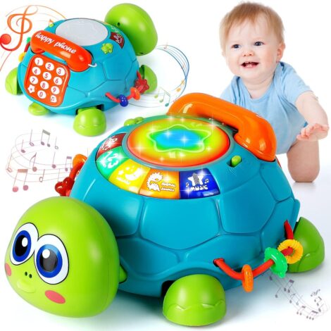 SYHLN Baby Toys for 1 Year Olds: Crawling Turtle, Toddler Phone, Musical Lights – Great Gifts!