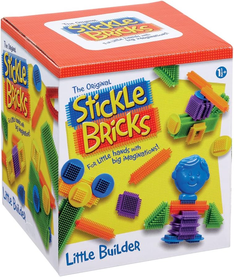 Stickle Bricks Little Builder Construction Set with 30 Pieces- Enhance Creativity and Problem-Solving Skills with Engaging and Durable STEM Toy, Suitable for Ages 18 Months+