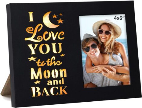 Newbyst Love Picture Frame: Romantic Anniversary Photo Frame, 4×6 Wood Gift for Couples.