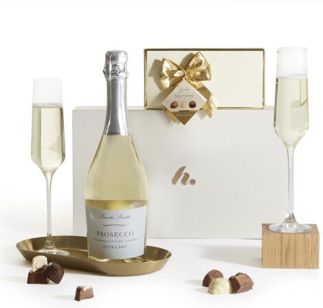 Prosecco & Chocolates Hamper – Luxurious Truffles & Wine Gift Set for Women, by Clearwater Hampers.