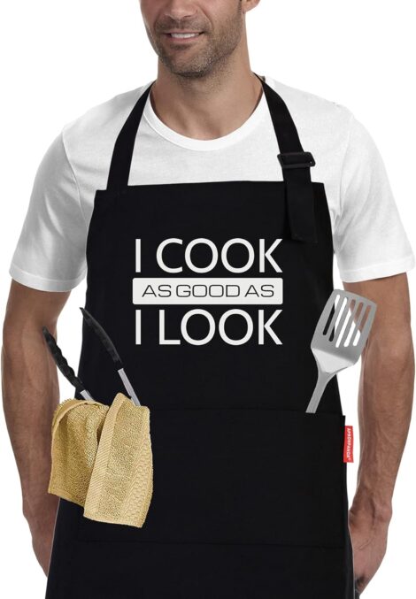 Funny Christmas aprons with 2 pockets – perfect gifts for everyone in the family.