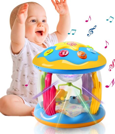 CAEGALKIMY Ocean Rotating Projector Toy: Musical, Educational Gift for 1 Year Olds