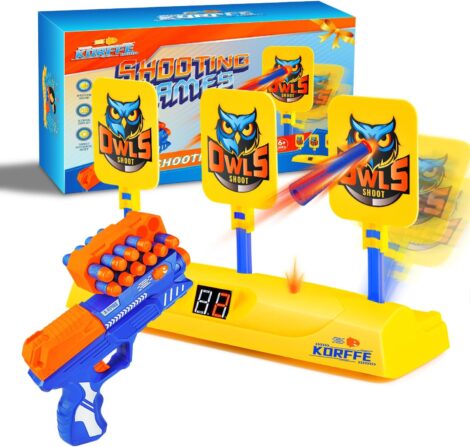 Korffe Auto Reset Shooting Digital Target with Foam Dart Toy Gun, Nerf Guns for Boys (less than 15 words)