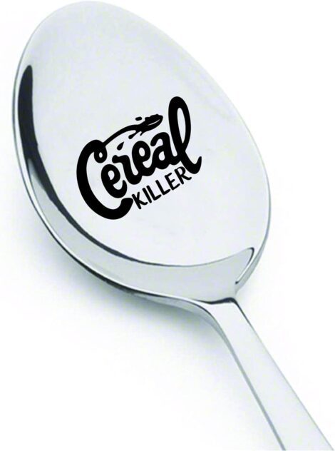 Humorous holiday spoons | Customized cereal lover’s gift | Engraved spoon for best friend’s enjoyment