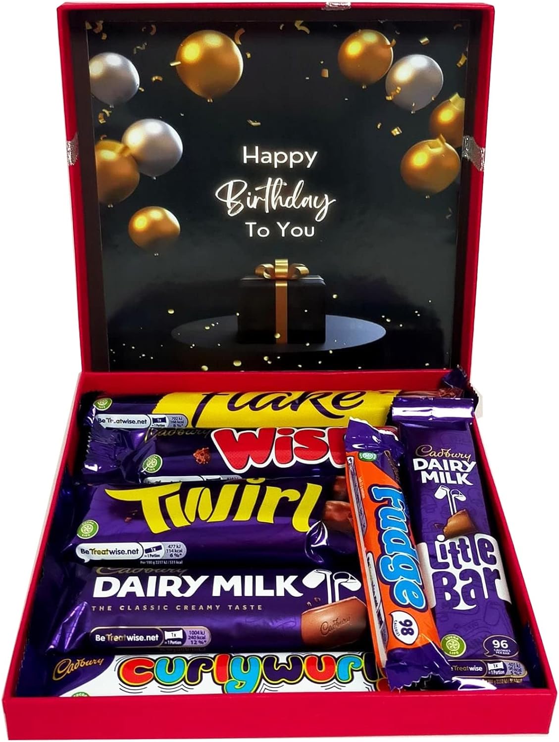 Happy Birthday Chocolate Gift Box Great Birthday Present for Dairy Milk Wispa Flake Chocolate Lovers