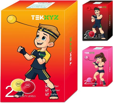 TEKXYZ Reflex Ball: 2 Boxing Training Balls + Headband = Ultimate Fight Training for Hand-eye Coordination.