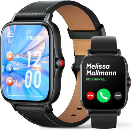 FMK Smart Watch (Answer/Make Calls) – 1.69” Bluetooth Fitness Watch with Call, Text, and Health Monitoring