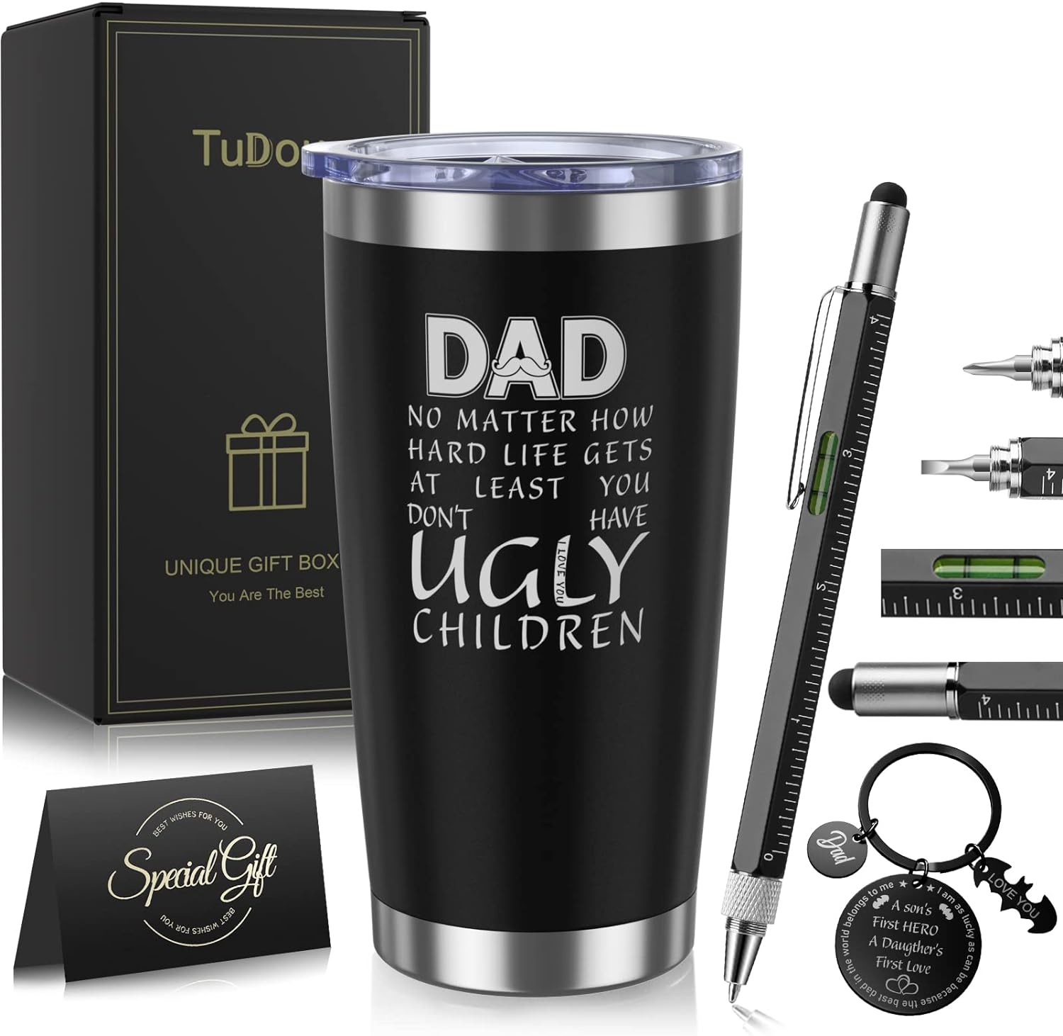 TuDou Gifts for Dad from Daughter Son Kids, Dad Birthday Gifts, Presents for Dad Step Dad New Dad Husband Grandad, Dad Christmas Xmas Gifts Daddy Gift Father Day Presents, Best Dad Gifts