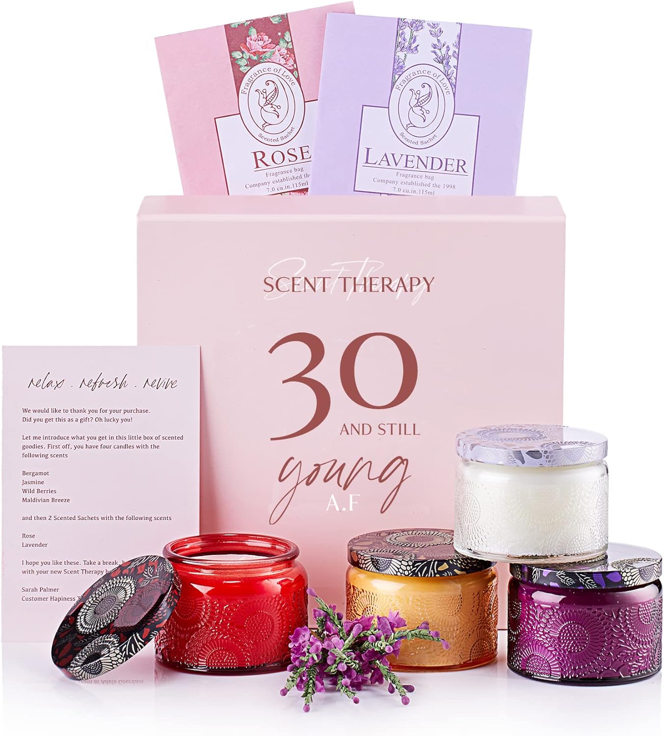 30th Birthday Gifts for Women, Candles Gifts for Her, Birthday Gifts for Women, Gifts for Mum, Presents for Best Friend, Anniversary, Retirement (30th Birthday)