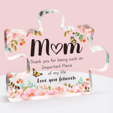 Mum’s Acrylic Block Puzzle – Engraved Birthday/Christmas Presents for Mum from Daughter & Son.