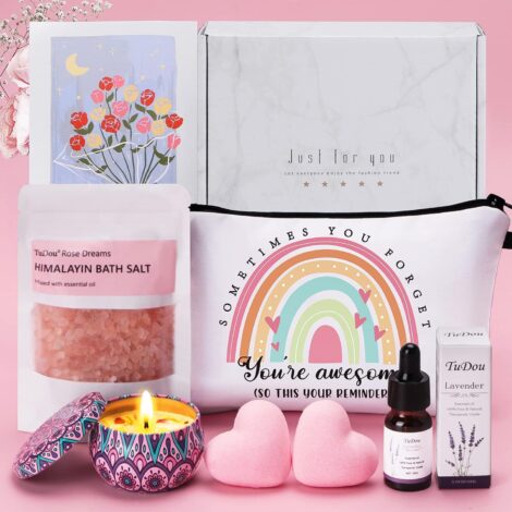 Birthday pamper gift for women with unique relaxation self-care package, wellness get well soon gifts for women, pamper hampers for mum, sister, friend, wife.
