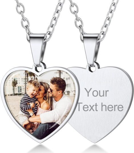 Personalized Custom4U Photo Necklace & Engraved Dog Tag: Gifted Love Jewelry for Women, Men, and Mom.