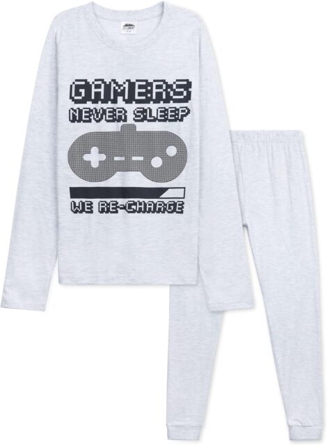 Boys Pyjamas: Comfy, Long Sleeve Set – Kids & Teens Sleepwear, Gamer-Themed Gifts