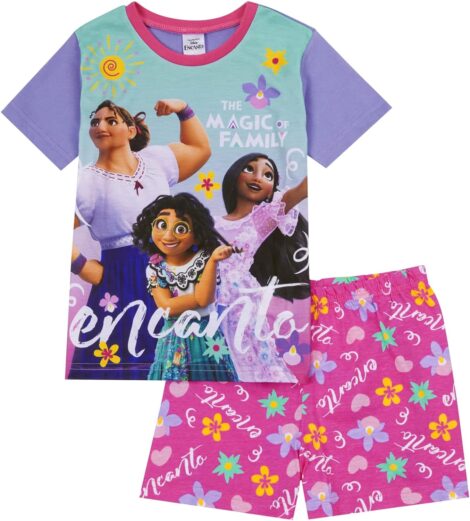 Disney Encanto Girls Pyjamas Short Pjs for Girls aged 3-10: Mirabel & Isabela.