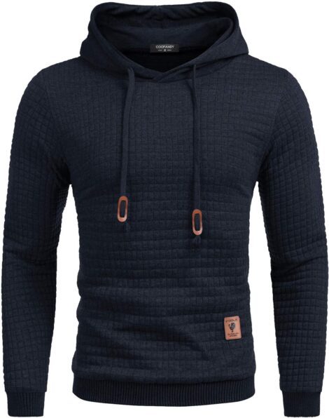 COOFANDY Men’s Waffle Pullover Hoodie – Stylish & Comfy Sweatshirt for Men.