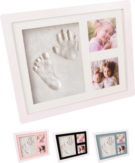 Baby Handprint and Footprint Clay Kit with Customizable Photo Frame – Memorable Newborn Keepsake Gift