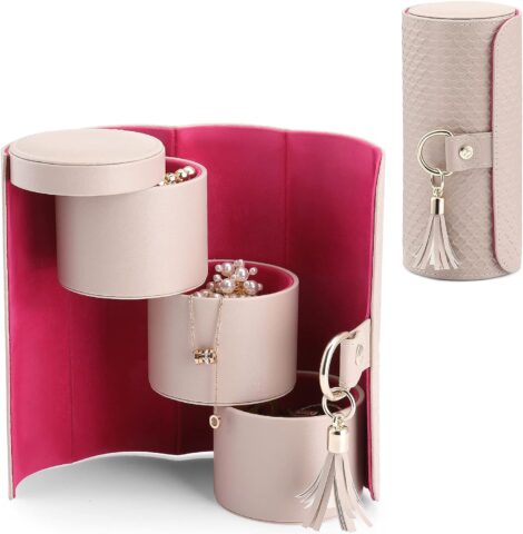 Vlando Travel Jewellery Box: Convenient Roll for Girls, Women – Ideal Gift for Birthdays or Christmas.