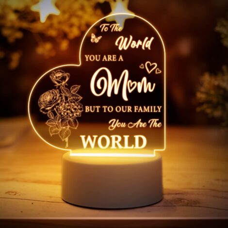 Engraved Night Light for Mum’s Birthday – Touching Words, Daughter/Son Gifts, Presents for Mum