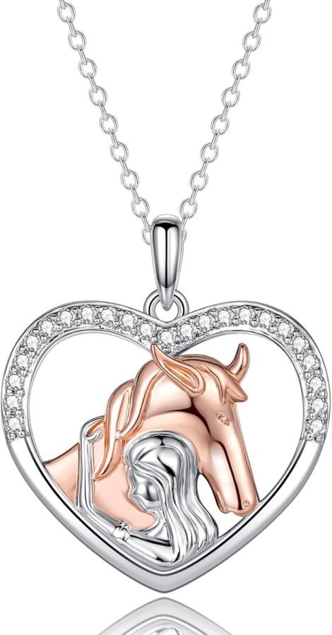 Sterling Silver Horse Pendant Necklace for Girls and Women – Ideal Horse Gifts for Horse Lovers.