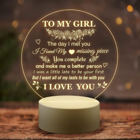 PRSTENLY Gifts for Her: Romantic Night Light for My Girl – Perfect for Birthday and Anniversaries.