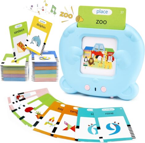 Blue See and Spell Set: Talking Flash Cards Learning Toy for Toddlers, Ages 2-4.