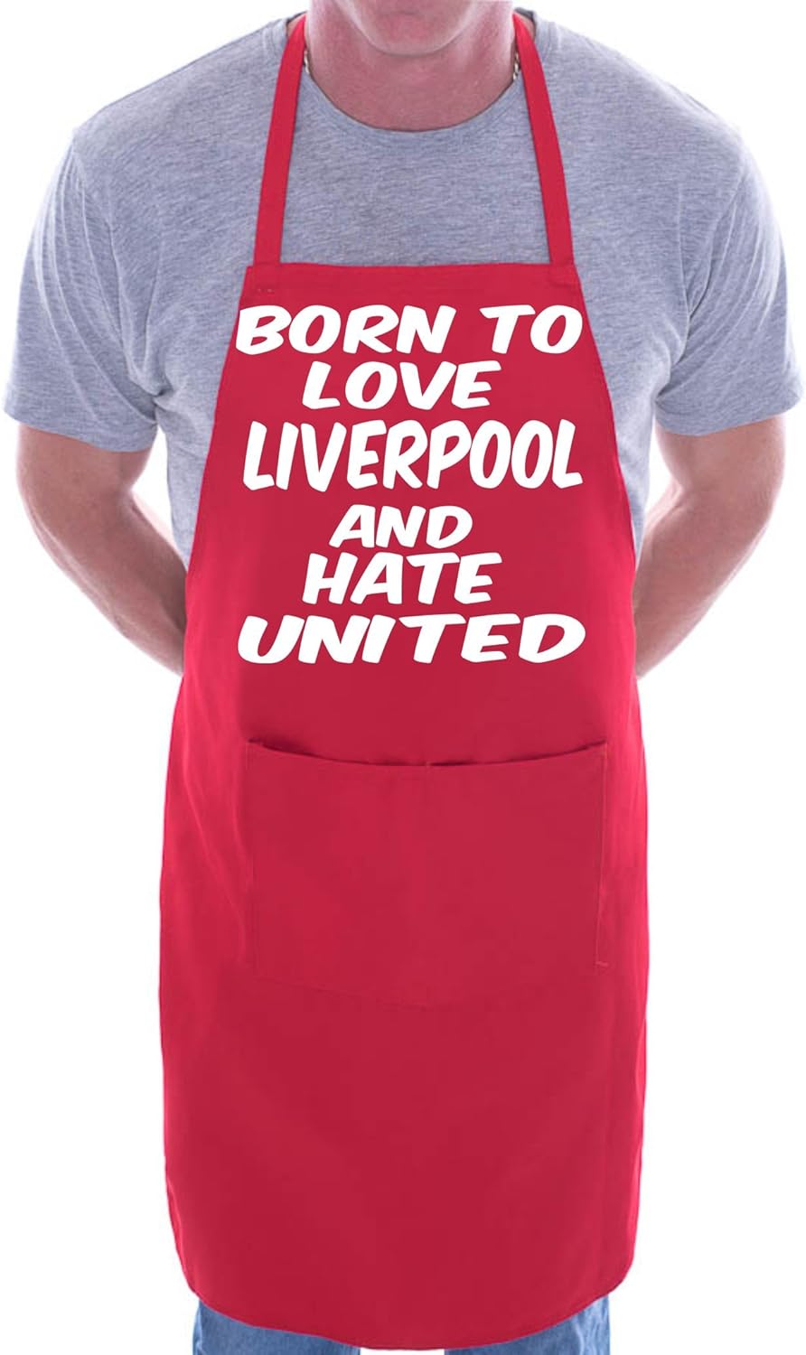 Print4U Love Liverpool Hate Man Utd Football BBQ Cooking Funny Novelty Apron