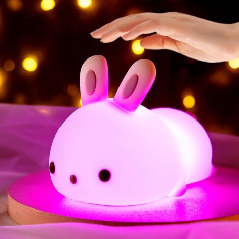 Cute Bunny Night Light – 16 Colors Baby Lamp / Kids Room Decor