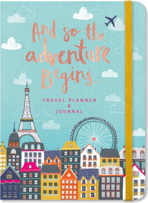 Compact Travel Planner with Tabs and Adventure Begins Motto
