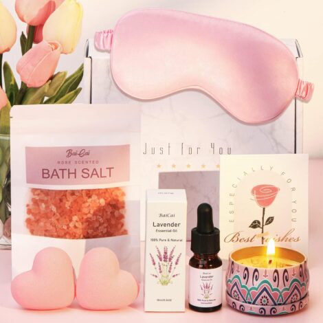 Rose & Lavender Pamper Hampers: Relaxation Spa Gift Set for Women, Perfect Mother Birthday or Self Care Gift.