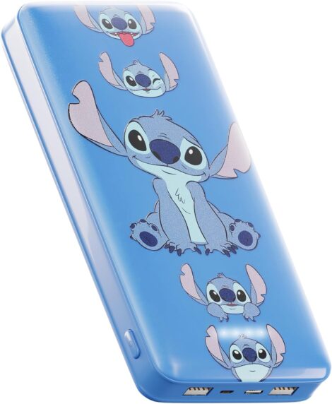 Disney Stitch 10,000Mah Power Bank – Portable Charger for Phones – Ideal Stitch Gifts for Fans.