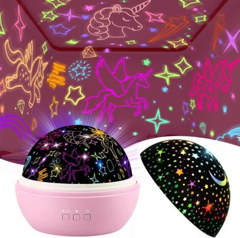 Girls’ Unicorn Gifts for Ages 2-8, 4-9: Star Projector Night Light & Toys. Perfect for Xmas & Birthdays!