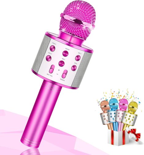 DEVRNEZ Bluetooth Microphone – Gifts for 3-12 Year Old Girls and Boys, Party Toys