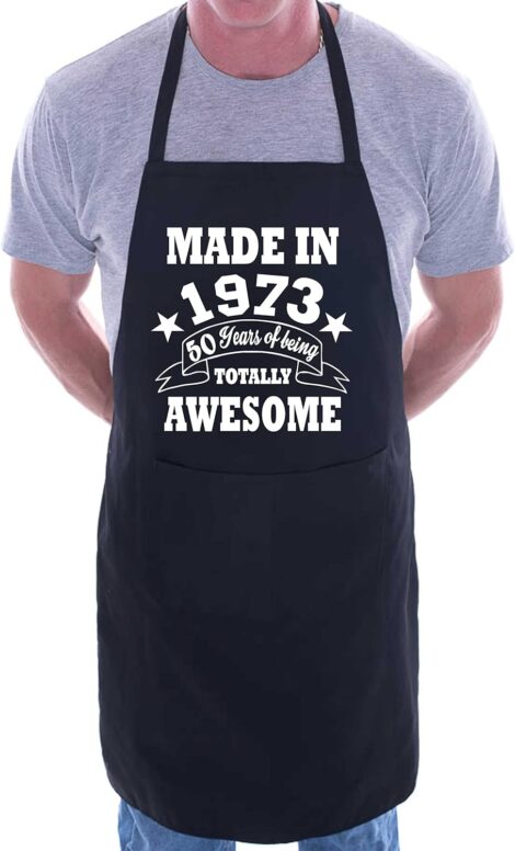 Print4U 50th Birthday Apron: BBQ Cook Made In 1973.