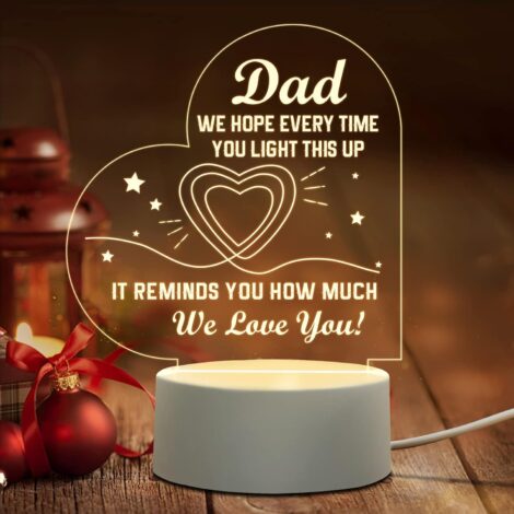 Niyewsor Dad Gifts: Acrylic Night Light, Perfect for Dad’s Birthday or Father’s Day.