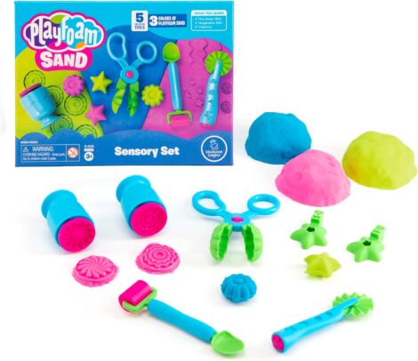 Learning Resources Playfoam Sand Set for Sensory Play, with Colors, Tools, and Molding Fun, for Kids Ages 3+