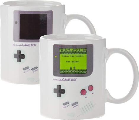 Paladone Game Boy Heat Mug: 10 oz. for Gamers and Coffee Fans.