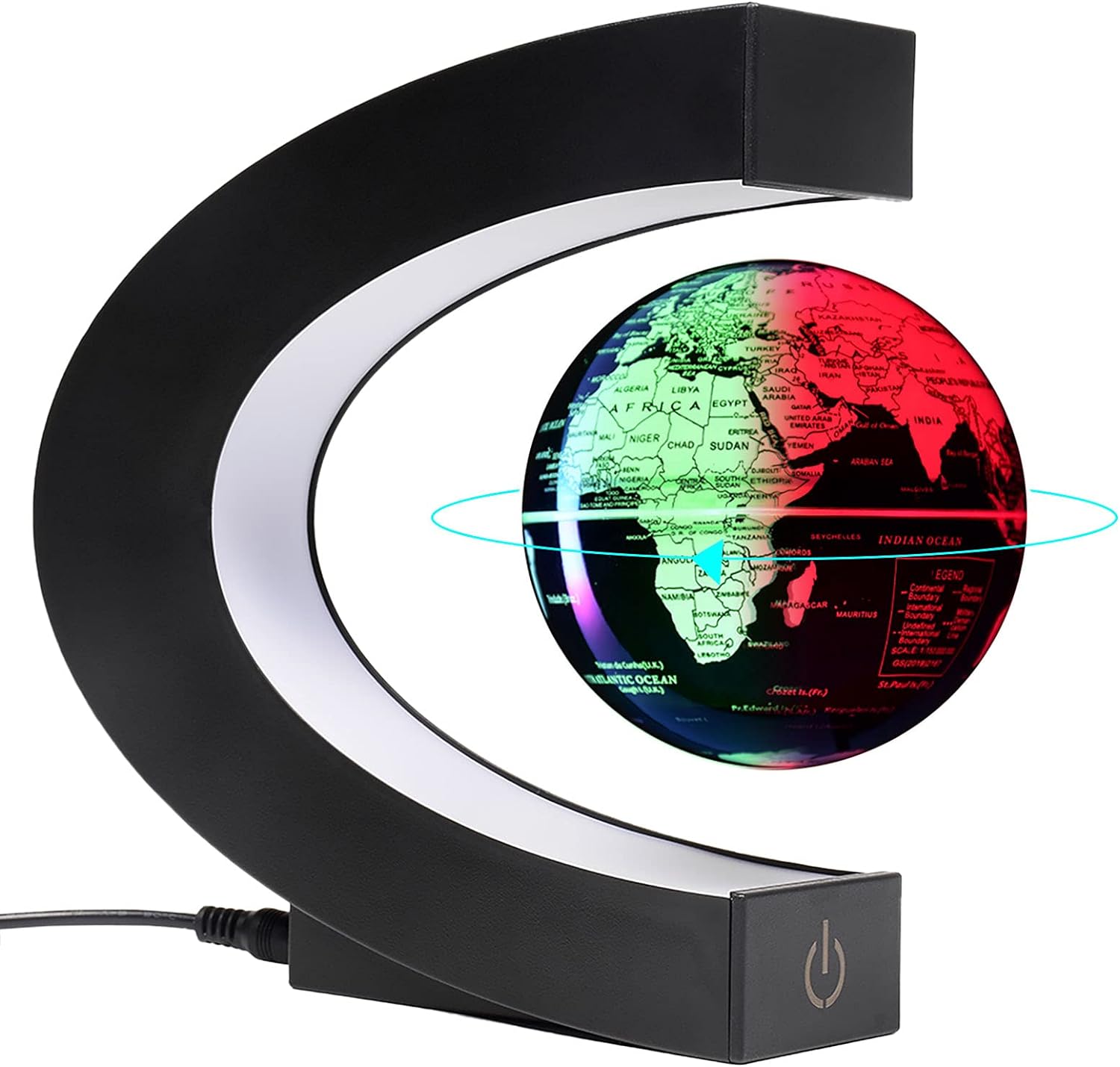 Magnetic floating and levitating globes 3"world map with led lights,Cool stuff and office décor for men unique birthday gifts