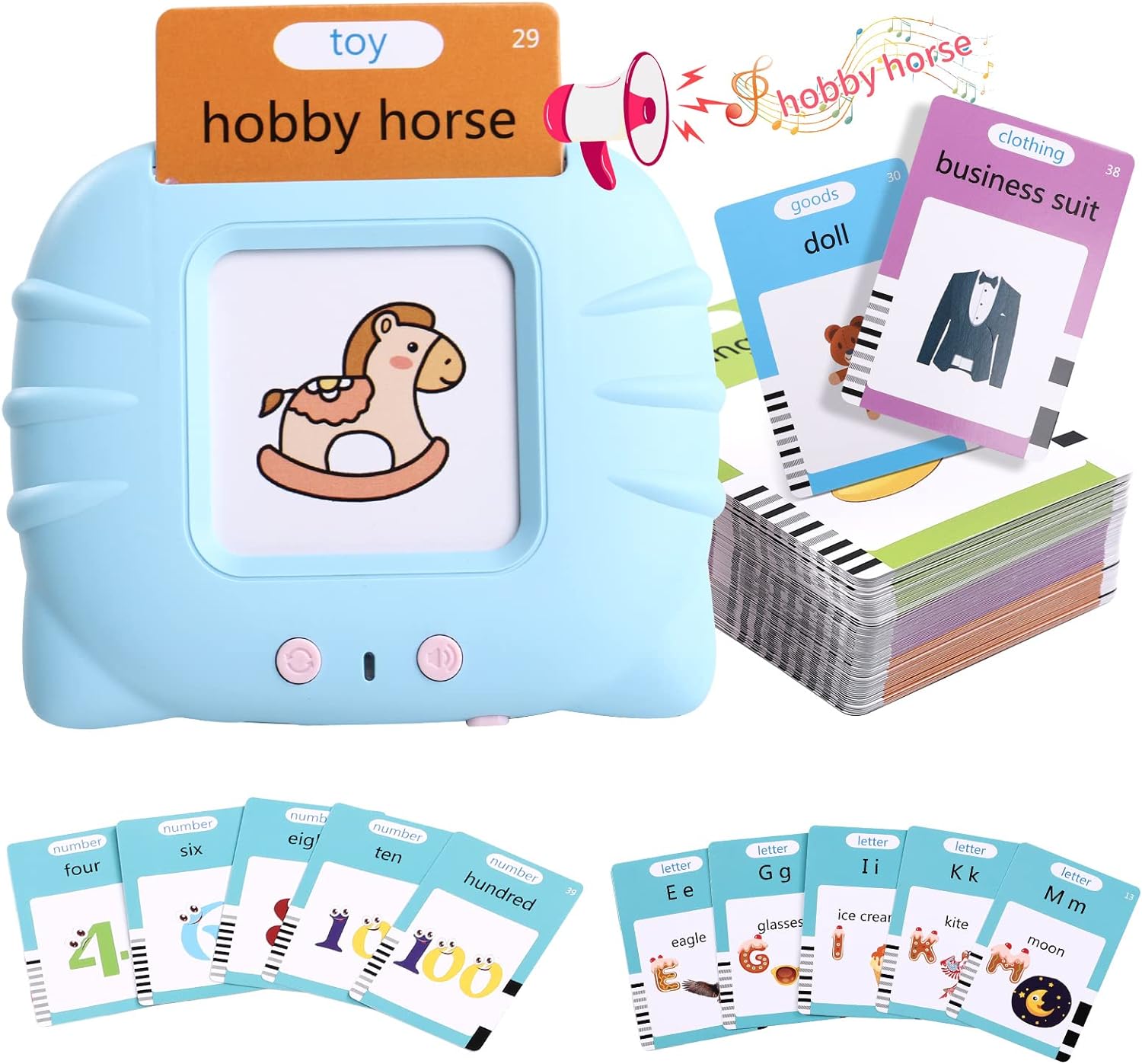 Talking Flash Cards Early Educational Toys Kids' Electronic Games Preschool Learning Toys Colorful toys 510 Words Flash Cards for English Lerner Tools Gift For Kids