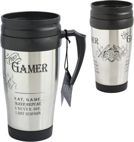 Arora Man Gamer Travel Mug, Black Ceramic – Ultimate Gift (8860)