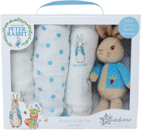 Peter Rabbit Gift Set – Gender-Neutral Beatrix Potter Plush and Blanket Bundle