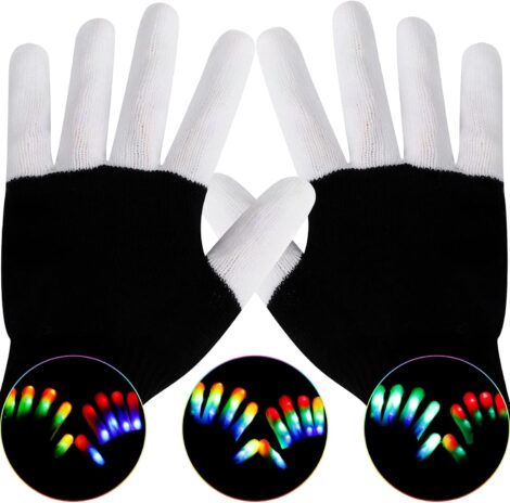 LED Gloves for all ages, with glasses, perfect for parties, gifts, and holidays, Toy for kids.