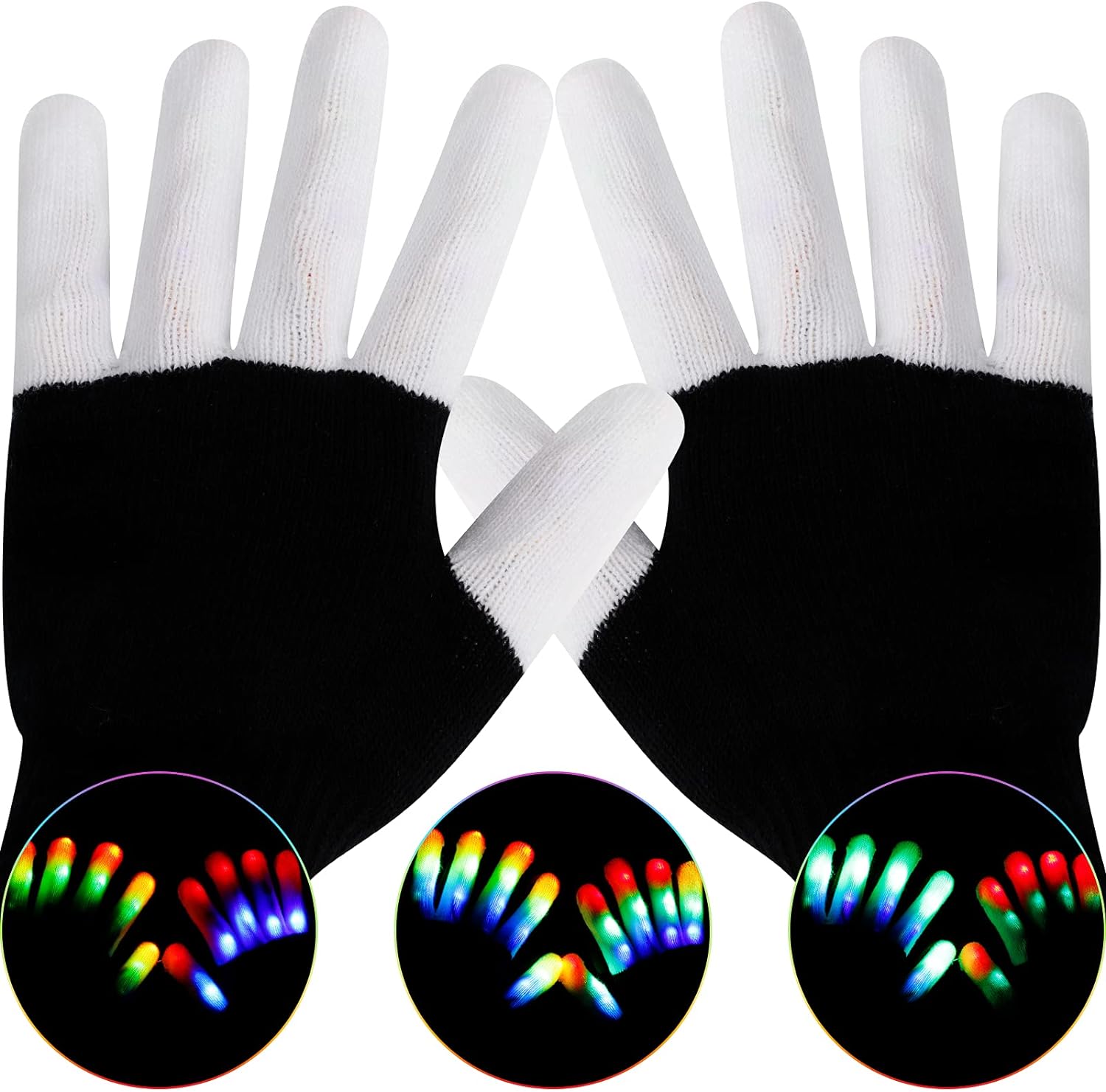 LED Gloves for Kids Teen Adults Gifts, LED Gloves With Glasses, LED Finger Gloves,Finger Light Gloves,The Toys for 8-12 Year Old Boys Girls,Light Up Gloves, New Year Easter Halloween Chrismas Party