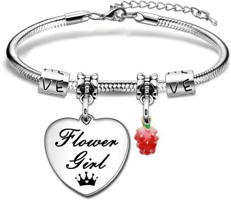 Flower Girl Women Bracelet Heart Necklace: Perfect Gift for Loving Relationships on Special Occasions