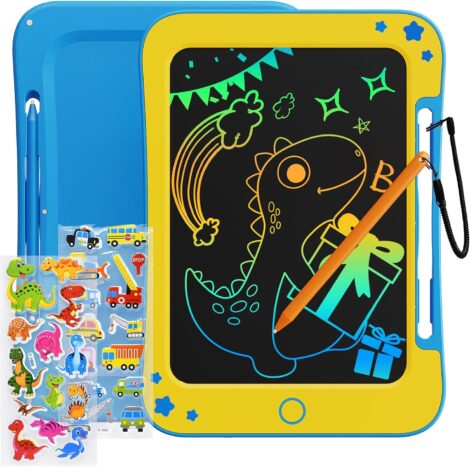 TEKFUN Kids Toys: LCD Writing Tablet, Educational Travel Toy for Ages 3-8 (Blue Yellow)