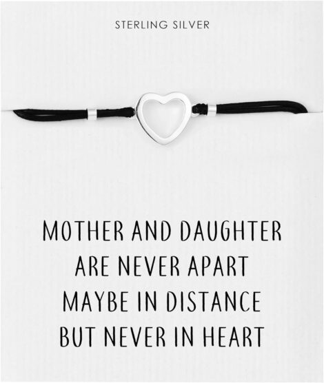 Philip Jones Mother & Daughter Quote Heart Bracelet – Sterling Silver