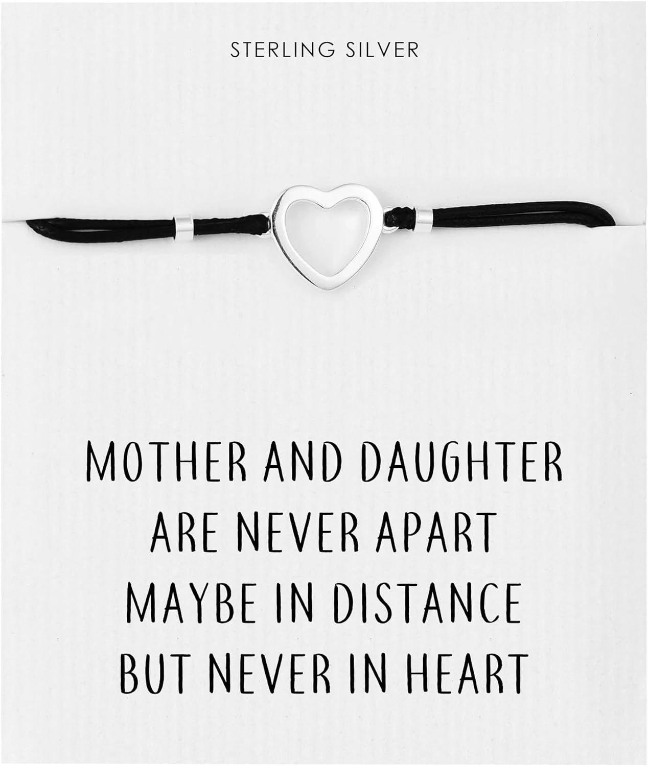 Philip Jones Sterling Silver Mother and Daughter Quote Heart Bracelet