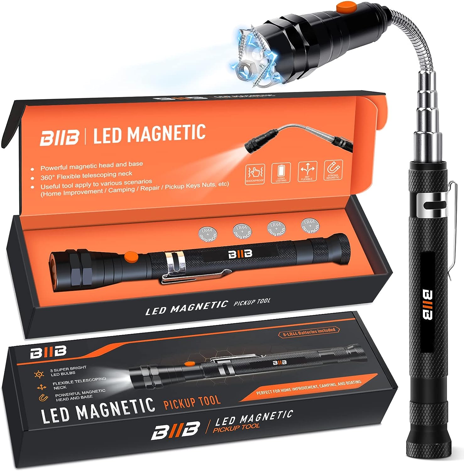 Gifts for Men, BIIB Mens Gifts for Dad Gifts for Men Who Have Everything, Gadgets for Men Birthday Gifts for Him, Magnetic Tool with LED, Christmas Gifts for Him Stocking Fillers for Men