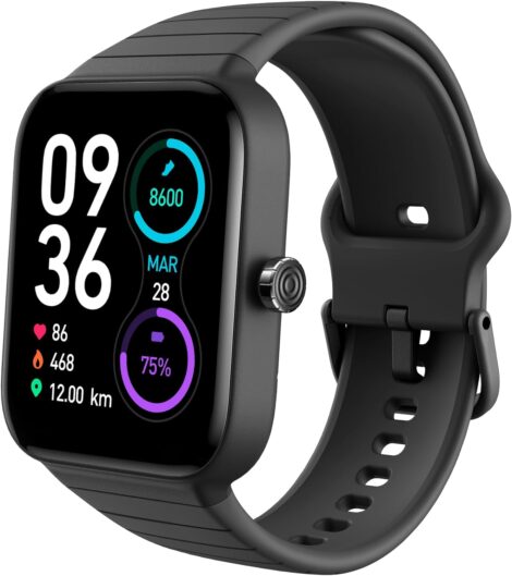 Delvfire Smart Watch – Fitness Tracker with Heart Rate, Sleep Monitor, Calls, Alexa, 100 Sports Modes, IP68 Waterproof