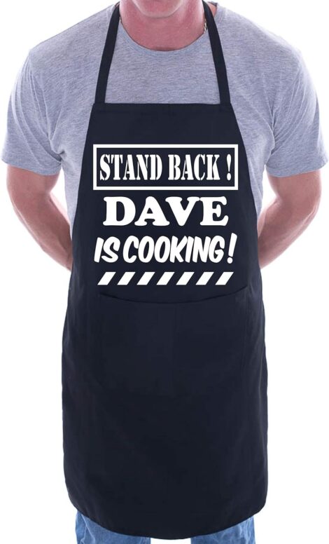 Custom BBQ Apron: Print4U Stand Back Dave Is Cooking