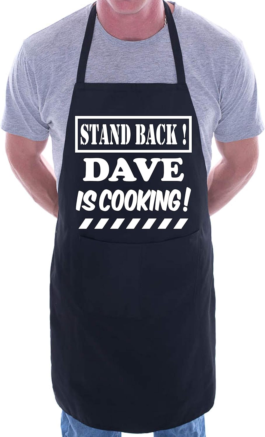 Print4U Stand Back Dave Is Cooking Personalised BBQ Apron